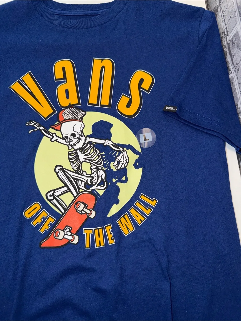 Vans Blue Skate Skeleton Graphic Tee